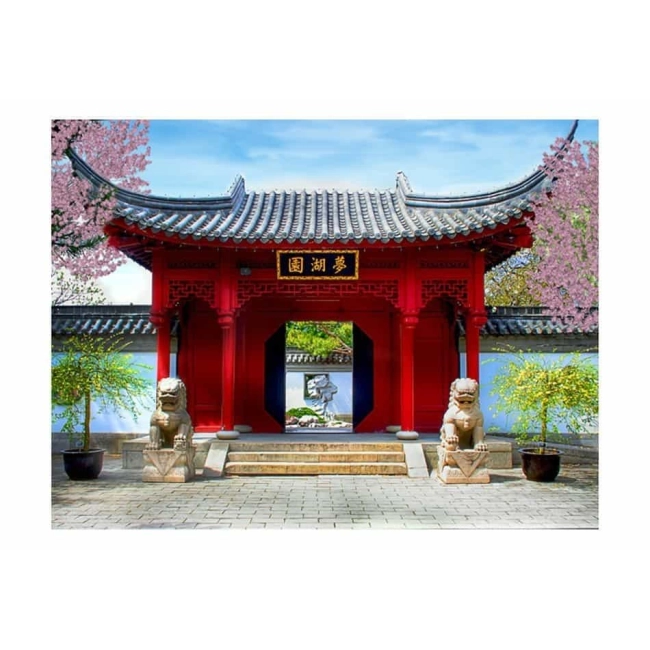 Fototapeta -ogród botaniczny czerwona brama