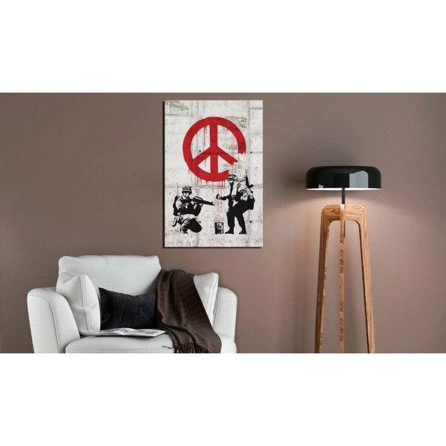 Obraz - Soldiers Painting Peace by Banksy OBRAZ NA PŁÓTNIE WŁOSKIM