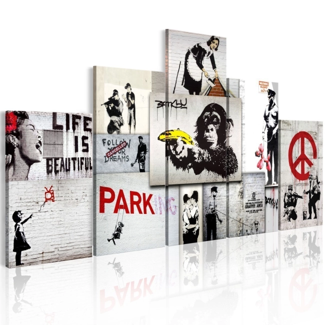 Obraz - Street Crimes: Banksy Art OBRAZ NA PŁÓTNIE WŁOSKIM