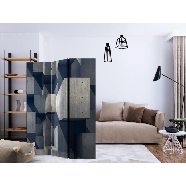 Parawan 3-częściowy - Betonowe miasto [Room Dividers]