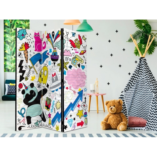 Parawan 3-częściowy - Energiczna panda [Room Dividers]