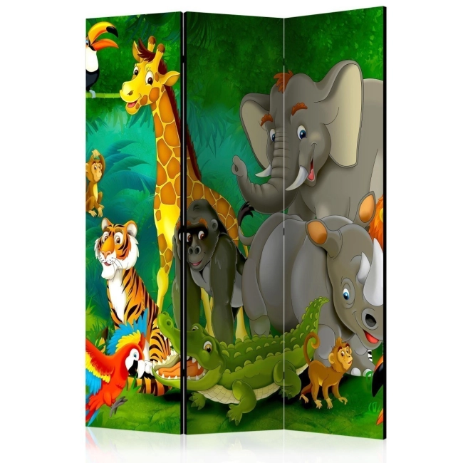 Parawan 3-częściowy - Kolorowe safari [Room Dividers]