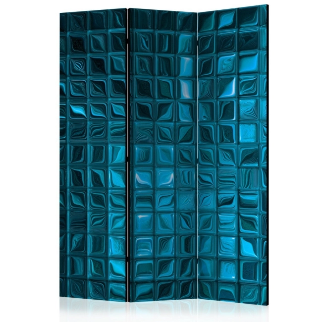 Parawan 3-częściowy - Lazurowa mozaika  [Room Dividers]