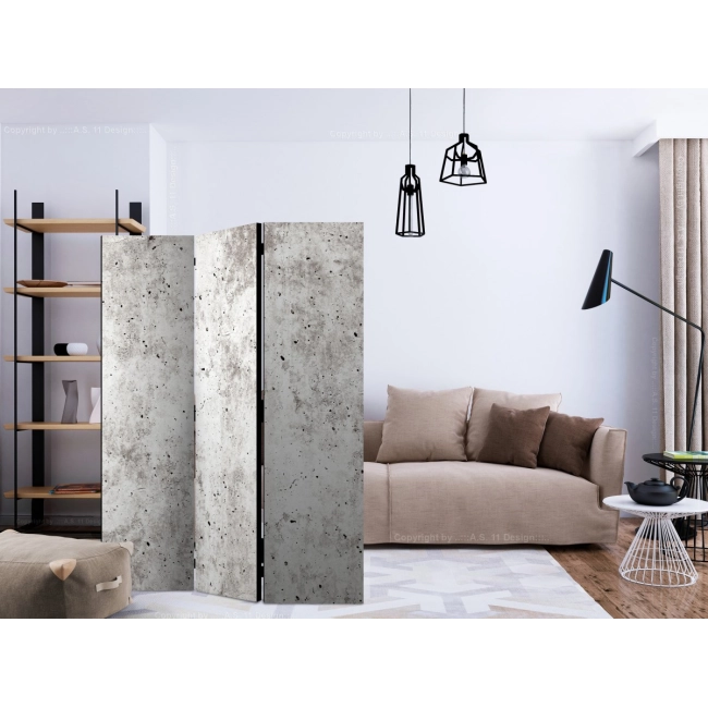 Parawan 3-częściowy - Miejski styl: Beton [Room Dividers]