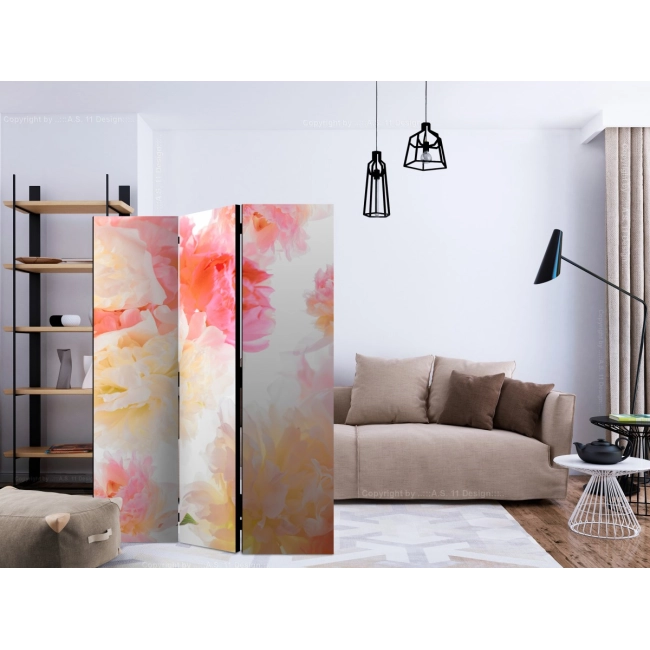 Parawan 3-częściowy - Pastelowe piwonie [Room Dividers]