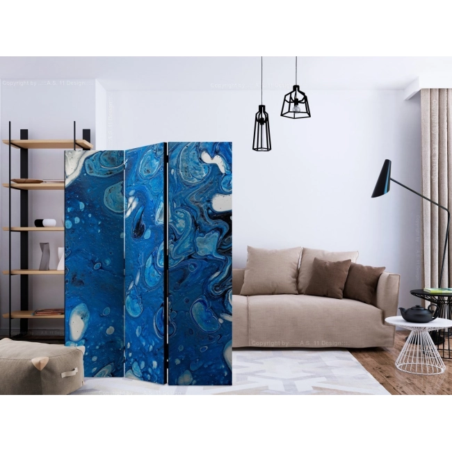 Parawan 3-częściowy - Potok błękitu [Room Dividers]