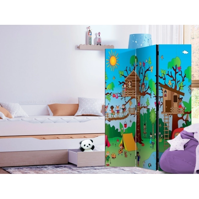 Parawan 3-częściowy - Szczęśliwe dzieci [Room Dividers]