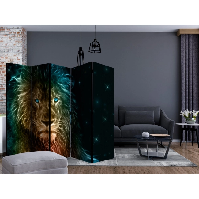 Parawan 5-częściowy - Abstrakcyjny lew... II [Room Dividers]