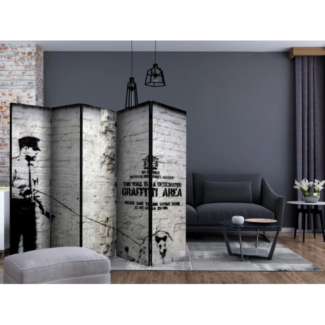 Parawan 5-częściowy - Banksy - Graffiti Area II [Room Dividers]