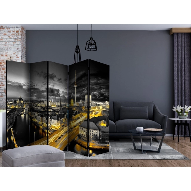 Parawan 5-częściowy - Berlin nocą II [Room Dividers]