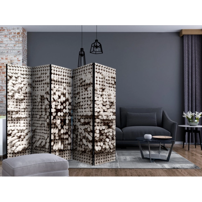 Parawan 5-częściowy - Biała twierdza II [Room Dividers]