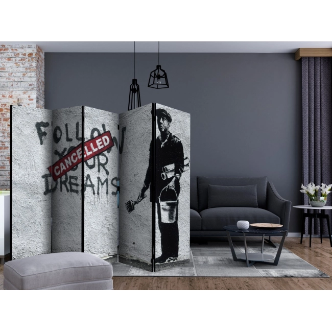 Parawan 5-częściowy - Dreams Cancelled (Banksy) II [Room Dividers]