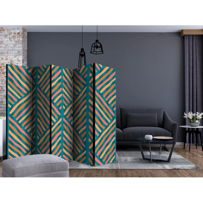 Parawan 5-częściowy - Etniczna kompozycja II [Room Dividers]