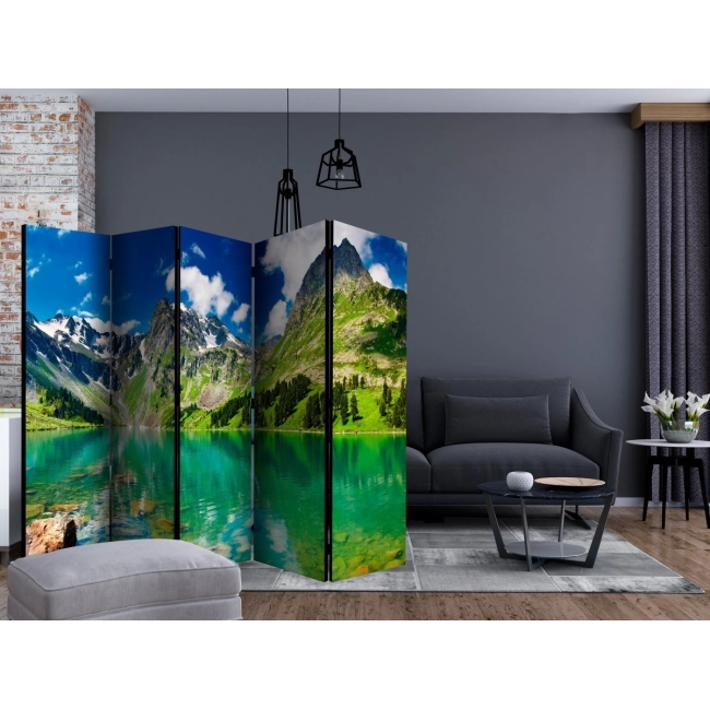 Parawan 5-częściowy - Górskie jezioro [Room Dividers]