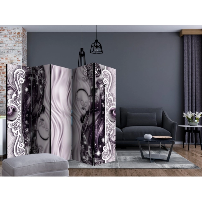 Parawan 5-częściowy - Klamry (różowy) II [Room Dividers]