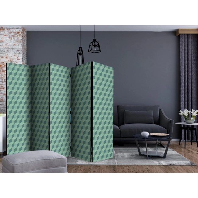Parawan 5-częściowy - Monochromatyczne kostki [Room Dividers]