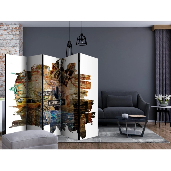 Parawan 5-częściowy - New York Collage II [Room Dividers]