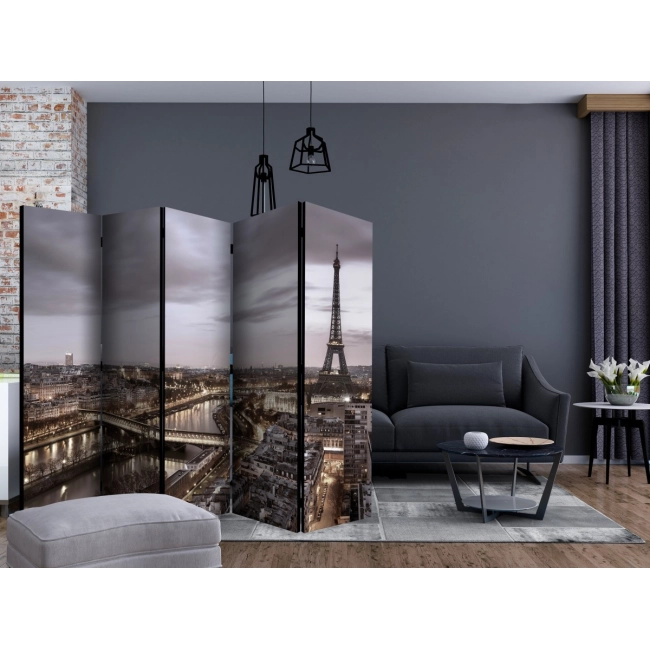 Parawan 5-częściowy - Noc w Paryżu II [Room Dividers]
