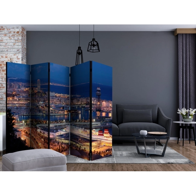 Parawan 5-częściowy - Rozświetlona Barcelona II [Room Dividers]