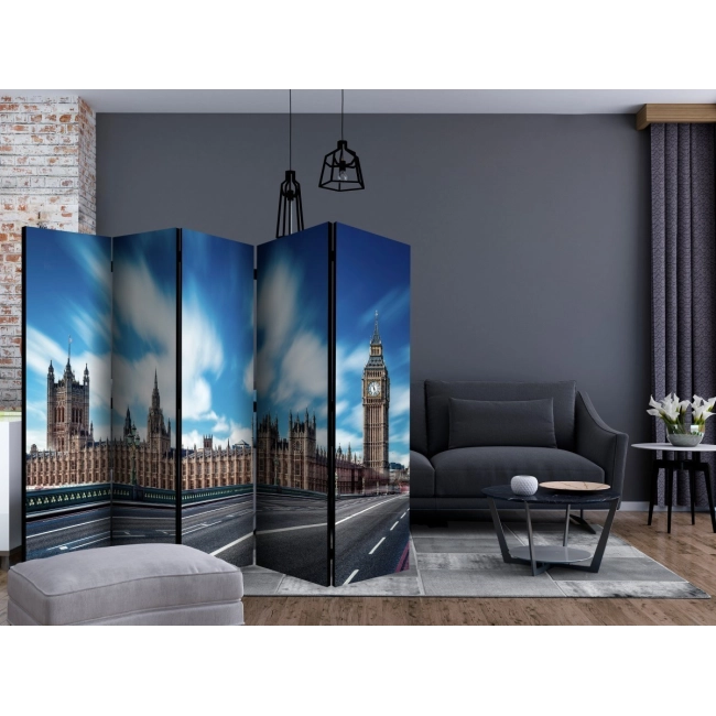 Parawan 5-częściowy - Słoneczny Londyn II [Room Dividers]