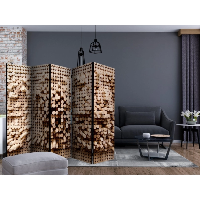 Parawan 5-częściowy - Układanka z patyczków II [Room Dividers]
