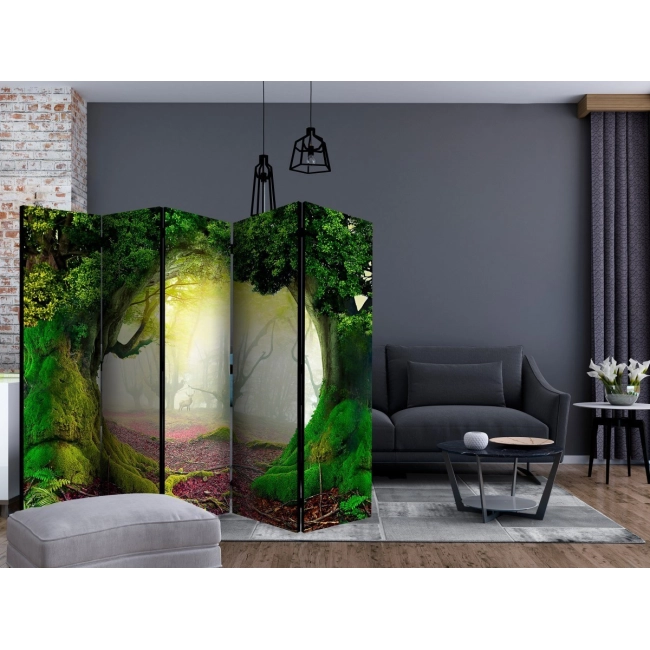 Parawan 5-częściowy - Zaczarowany las II [Room Dividers]