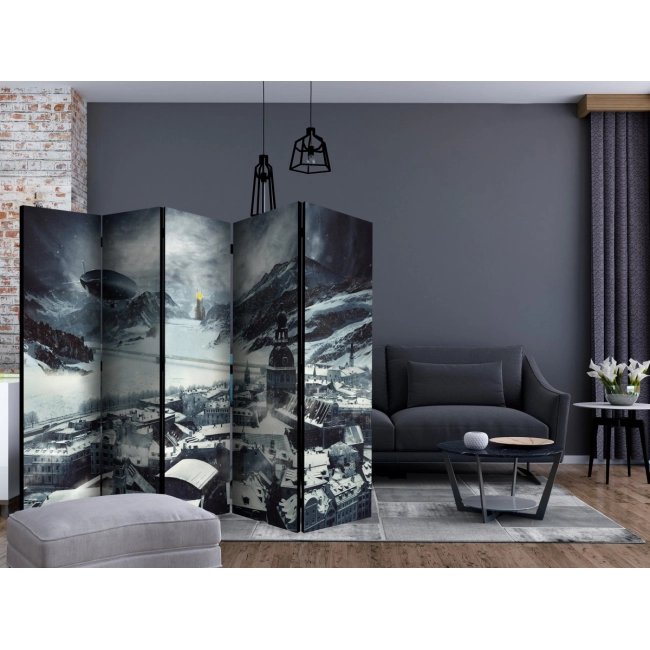 Parawan 5-częściowy - Zima w Rydze II [Room Dividers]