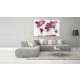 Obraz - Mapa świata: czerwone akwarele (3-częściowy) OBRAZ NA PŁÓTNIE WŁOSKIM