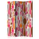 Parawan 3-częściowy - Sztućce - róż i fiolet [Room Dividers]