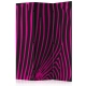 Parawan 3-częściowy - Zebra pattern (fioletowy) [Room Dividers]