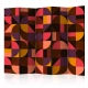 Parawan 5-częściowy - Geometryczna mozaika (czerwony) [Room Dividers]