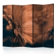 Parawan 5-częściowy - Gerbera w brązach II [Room Dividers]