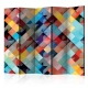 Parawan 5-częściowy - Kolorowy patchwork II [Room Dividers]