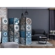 Parawan 5-częściowy - Niebieska arabeska [Room Dividers]