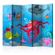 Parawan 5-częściowy - Ośmiornica i rekin II [Room Dividers]