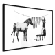 Plakat w czarnej ramie - Pranie Zebry Banksy