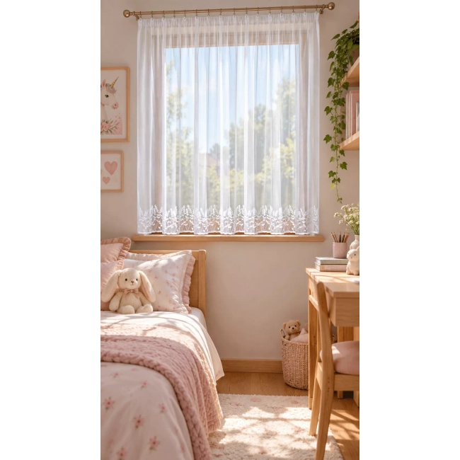 Firana do kuchni, pokoju NADIA na wymiar - krótka, długa, balkonowa, łuk - salon, sypialnia