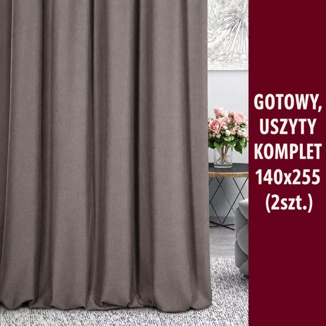 Zasłony Gotowe już uszyte! Kolor Szary, Welur - Ostatnie komplety! 140x255 (2szt.)