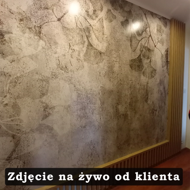 Fototapeta samoprzylepna - Jurajski miłorząb liście beton